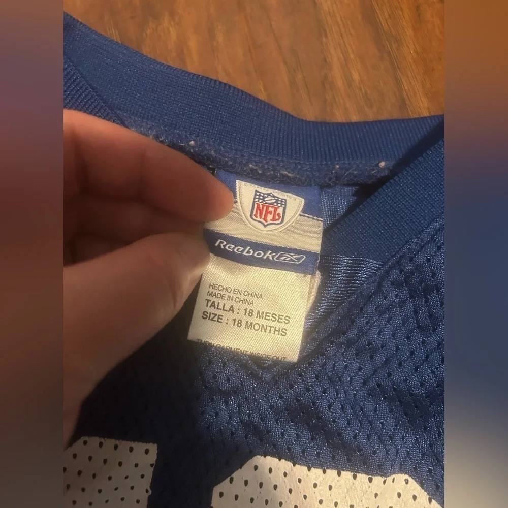 Colts toddlers vintage Reebok manning onesie jersey